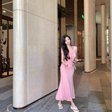 Licoal Temperament Retro Charm Drawstring Wood Lace Lace Tie Girded Girded Lumbar Long Skirt Bottom Dress