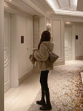 Et-Bunny Fur Coat Women's Winter New Loose Fur Short Top Hoodie / Collar