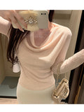 The Mask Bottom Of The Fine Wool Bottom Knitted Shirt For The Autumn And Winter New Can Be Worn On The Shoulders Of The Autumn Blouse Woman