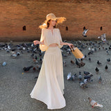 Holiday Style Wear Suit Rice Apricot-Colorless Sleeveless Cloak Top Women's Winter High-Rise Half-Dress Design Sense Two-Piece