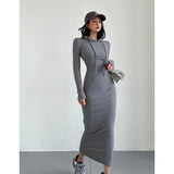 Purely Sexy Autumn And Winter Dress Femininity Over The Hips Over The Knee Dress Babes Hooded Long Sleeves Under The Long Skirt