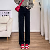 Narrow Version Of Loose Jeans Women 2026 High-Rise New Thin Straight Trousers Casual Broad Leg Pants