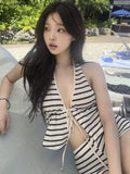 Swimsuit Women Split Two Sets Of French Retro Stripes Sexy Pure Lust Wind Bikini Holiday Hot Spring Swimsuit