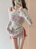 Strict 2026 Summer New Hooded Horned Split Swimsuit Women Three-Piece Thin Fashion Yang Balm Bow Bubble