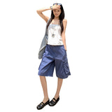 Vintage | French Blue | Big Pocket Loose Cowboy Five Division Of Labor Pants Girl Yichun