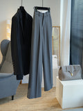 The Trousers Are Very Good! And Hanging And Trousers ~ Wide-Legged Trousers Women High-Waisted Vertical Suit Trousers Spring