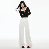 White Loose Broad Leg Pants In The Spring Of 2026 New Straight Pantyhose And Trousers & Longer Yichun