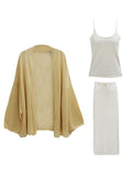 Slack Three-Piece Set Refreshing Linen Bamboo Yarn 16-Pin Stoll Precision Woven Sling Suit